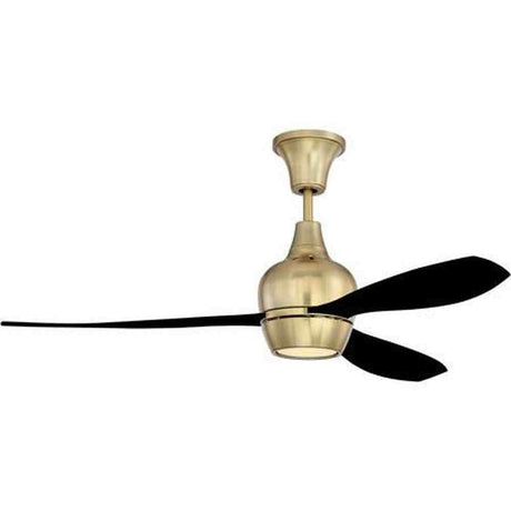 Craftmade BRD52SB3-FB satin brass / flat black ceiling fan blades included