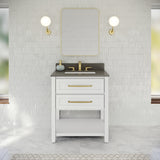 Jeffrey Alexander Kipling 31" White Single Sink Bathroom Vanity with Grey Quartz Top - Single-Hole Faucet Top