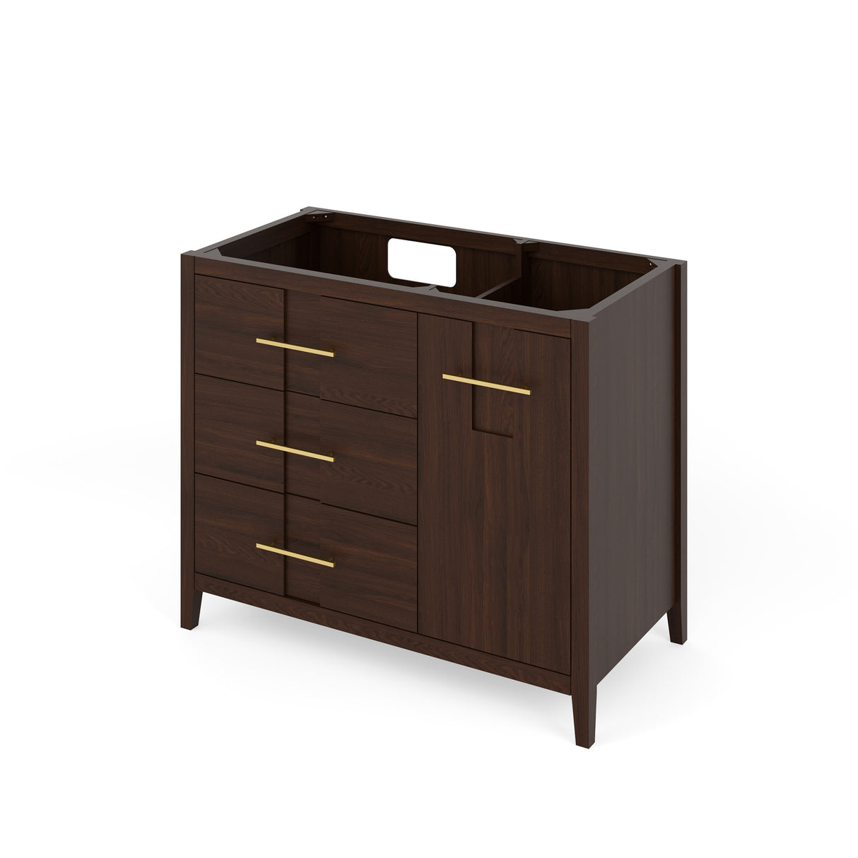 Jeffrey Alexander Katara 42" Dark Walnut Single Sink Bathroom Vanity with Grey Marble Top - 8 in. Widespread Faucet Top product image 2