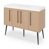 Jeffrey Alexander Tempest 48" Natural Oak Single Sink Bathroom Vanity with White Resin Top - Single-Hole Faucet Top - VKTEM48NOPRE
