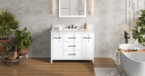 Jeffrey Alexander Katara 48" White Single Sink Bathroom Vanity with Calacatta Vienna Quartz Top - 8 in. Widespread Faucet Top product image 7