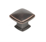 Builders Choice 05253-OBH 1-1/4" Square Cabinet Knob Oil Rubbed Bronze with Highlights