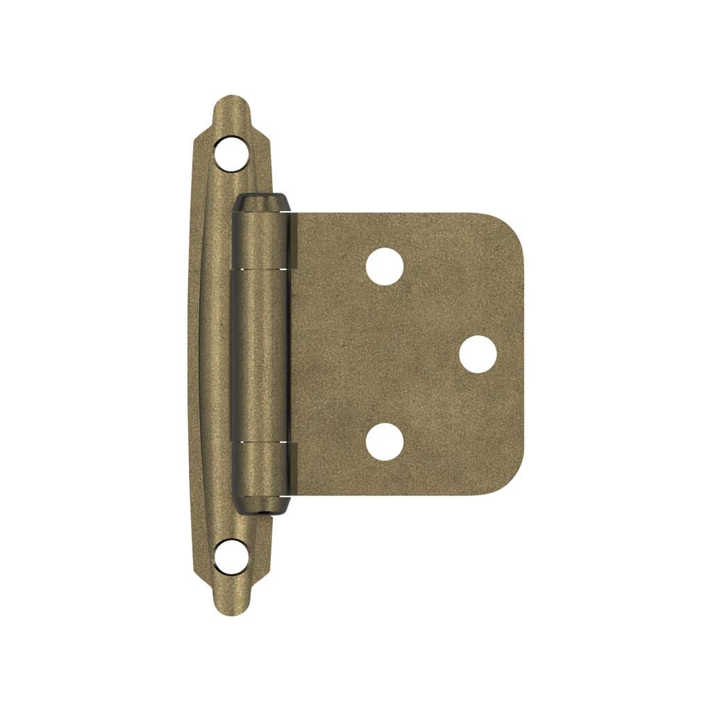 Amerock BPR3429BB Variable Overlay Self Closing Face Mount Burnished Brass Cabinet Hinge - 1 Pair