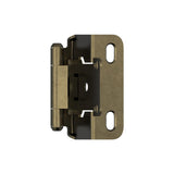 Amerock BPR7550BB 1/2 inch (13mm) Overlay Self Closing Partial Wrap Burnished Brass Cabinet Hinge - 1 Pair