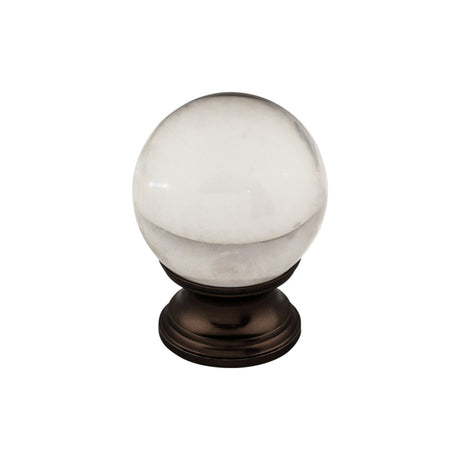 Top Knobs TK842ORB Clarity Clear Glass 1 3/8" Diameter Round Knob Oil Rubbed Bronze