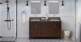 Jeffrey Alexander Theodora 60" Dark Walnut Double Sink Bathroom Vanity with Grey Quartz Top - 8 in. Widespread Faucet Top product image 6