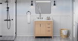 Jeffrey Alexander Theodora 36" Natural Oak Single Sink Bathroom Vanity with Calacatta Vienna Quartz Top - 8 in. Widespread Faucet Top product image 6