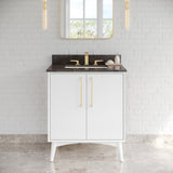Jeffrey Alexander Dashwood White Single Sink Bathroom Vanity with Blue Limestone Top - Single-Hole Faucet Top - VKITDAS30WHLSR