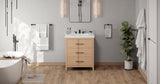 Jeffrey Alexander Katara 30" Natural Oak Single Sink Bathroom Vanity with White Resin Top - 8 in. Widespread Faucet Top product image 5