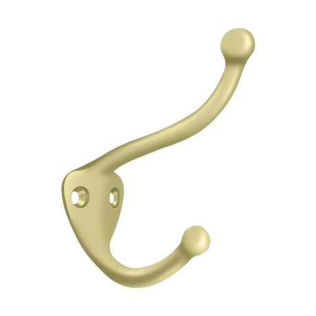 Deltana CAHH3U3-UNL unlacquered brass coat and hat hook