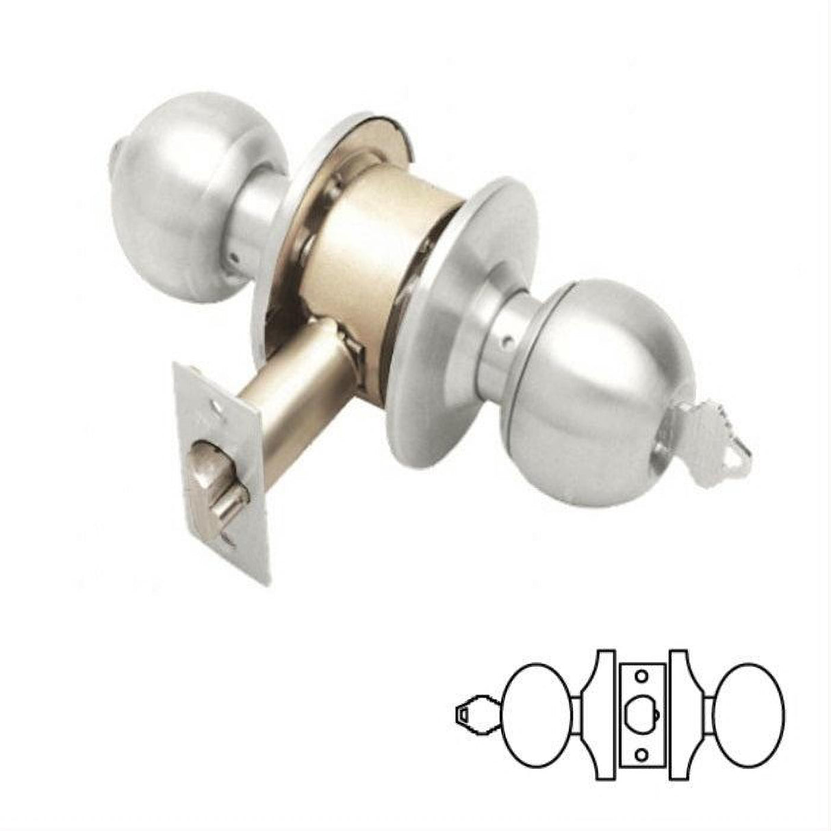 Cal-Royal 7505-32D-KA Orbit Storeroom Door Knob Satin Stainless Steel
