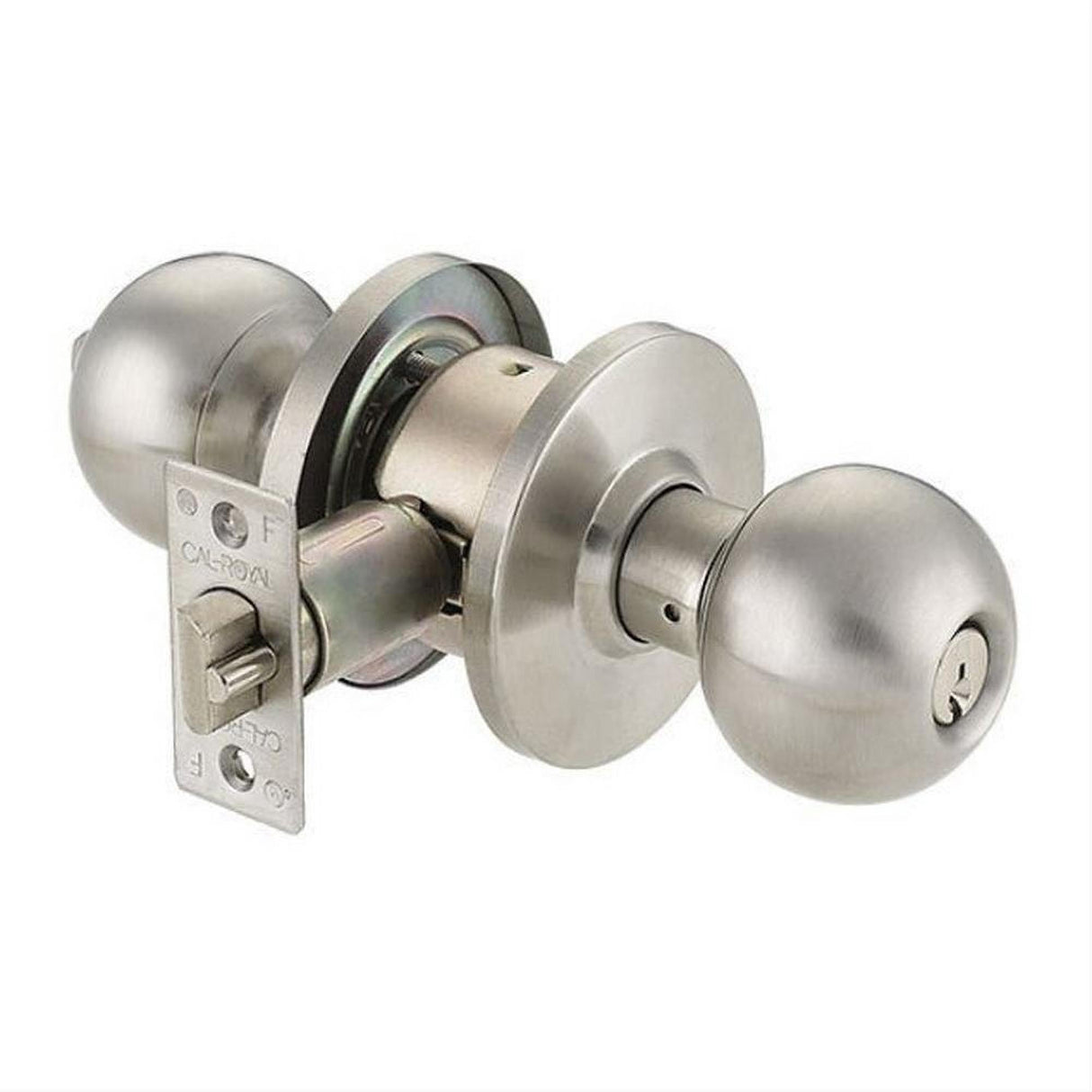 Cal-Royal BA00-32D-2-3/8-2-3/8 Grade 2 Keyed Entry Door Knob 2-3/8" Backset Satin Stainless Steel