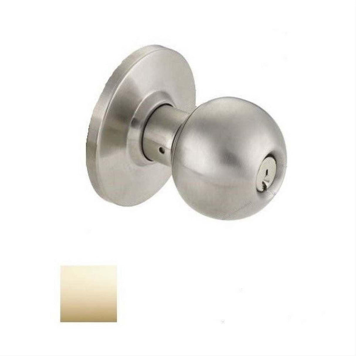 Cal-Royal BA03-3-2-3/8 Grade 2 Keyed Classroom Door Knob 2-3/8" Backset Bright Polished Brass
