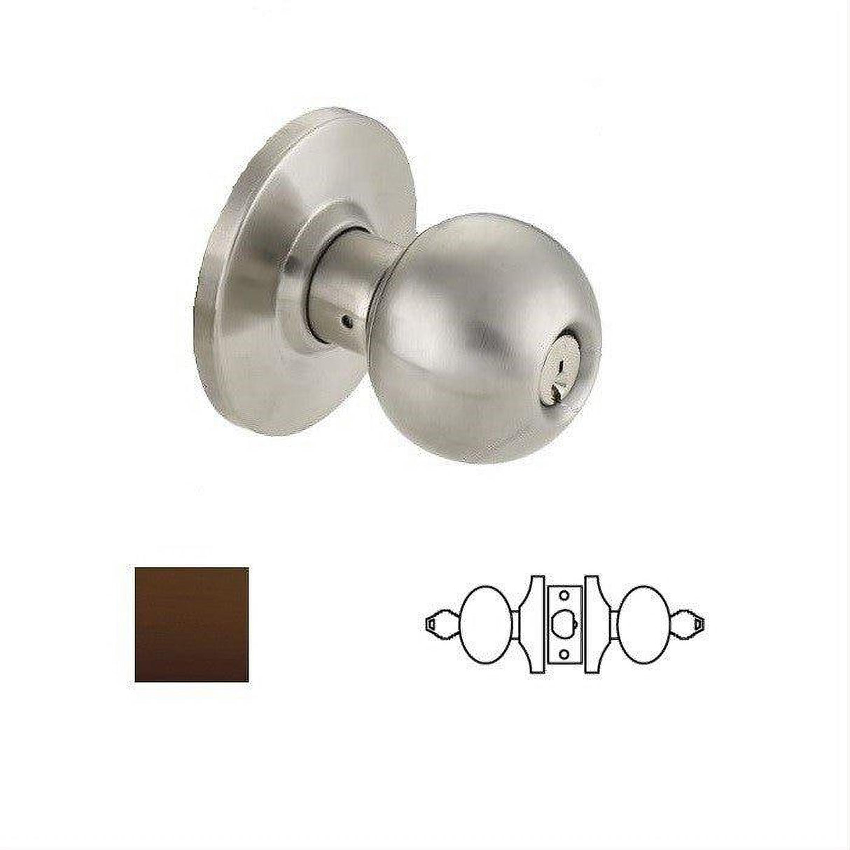 Cal-Royal BA09-10B Grade 2 Institution Door Knob with 2-3/4" Backset Oil Rubbed Dark Bronze