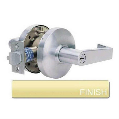 Cal-Royal CGN03-3 Grade 1 Clutch Classroom Door Lever Lockset with 2-3/4" Backset Bright Polished Brass