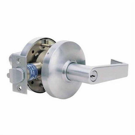 Cal-Royal CGN05-26D Grade 1 Clutch Storeroom Door Lever Lockset with 2-3/4" Backset Satin Chrome