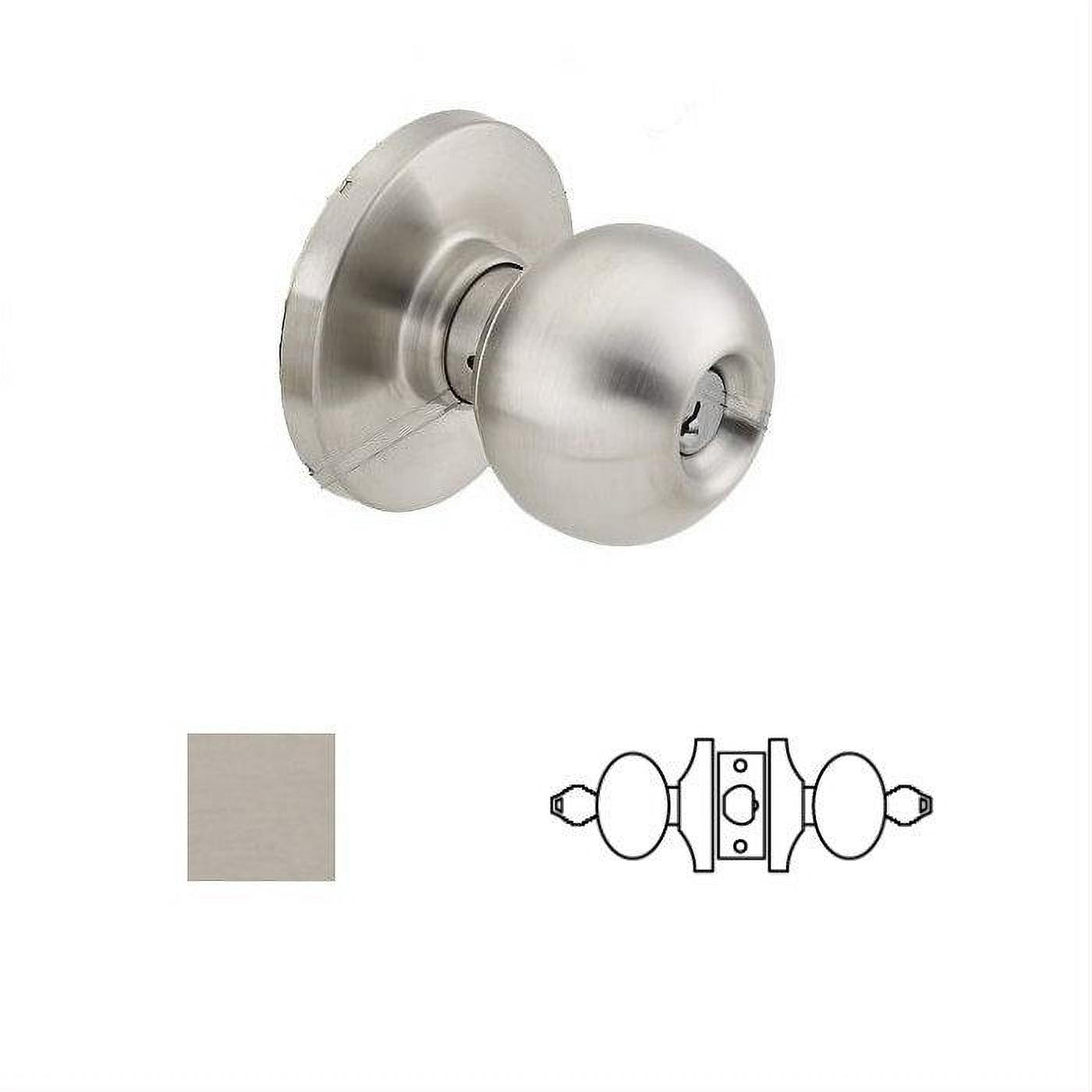 Cal-Royal GRB04-32D Grade 1 Communicating Knob Lockset with 2-3/4" Backset Satin Stainless Steel