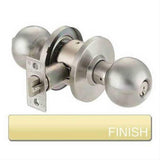 Cal-Royal ICBA00-3 Grade 2 Entrance/Office SFIC Knob with 2-3/4" Backset Less Core Bright Polished Brass