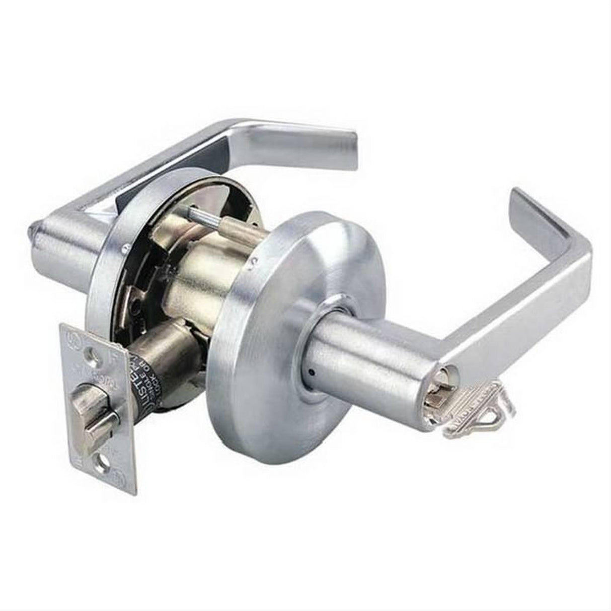 Cal-Royal ICSL03-26D Grade 2 SFIC Classroom Door Lever Lockset with 2-3/4" Backset Less Core Satin Chrome