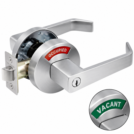 Cal-Royal INDLEV-20-26D Commercial Grade Privacy Indicator Door Leverset Satin Chrome