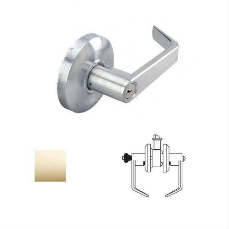 Cal-Royal SL00-3 Grade 2 Keyed Entry Door Lever Lockset with 2-3/4" Backset Bright Polished Brass