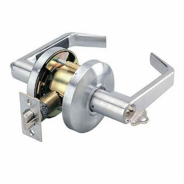 Cal-Royal SL03-26D-2-3/8-2-3/8 Grade 2 Keyed Classroom Door Lever Lockset with 2-3/8" Backset Satin Chrome