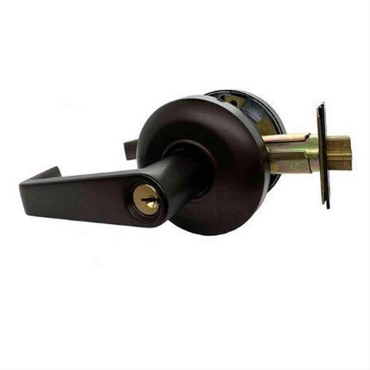 Cal-Royal SL05-10B-2-3/8-2-3/8 Grade 2 Keyed Storeroom Door Lever Lockset with 2-3/8" Backset Oil Rubbed Dark Bronze