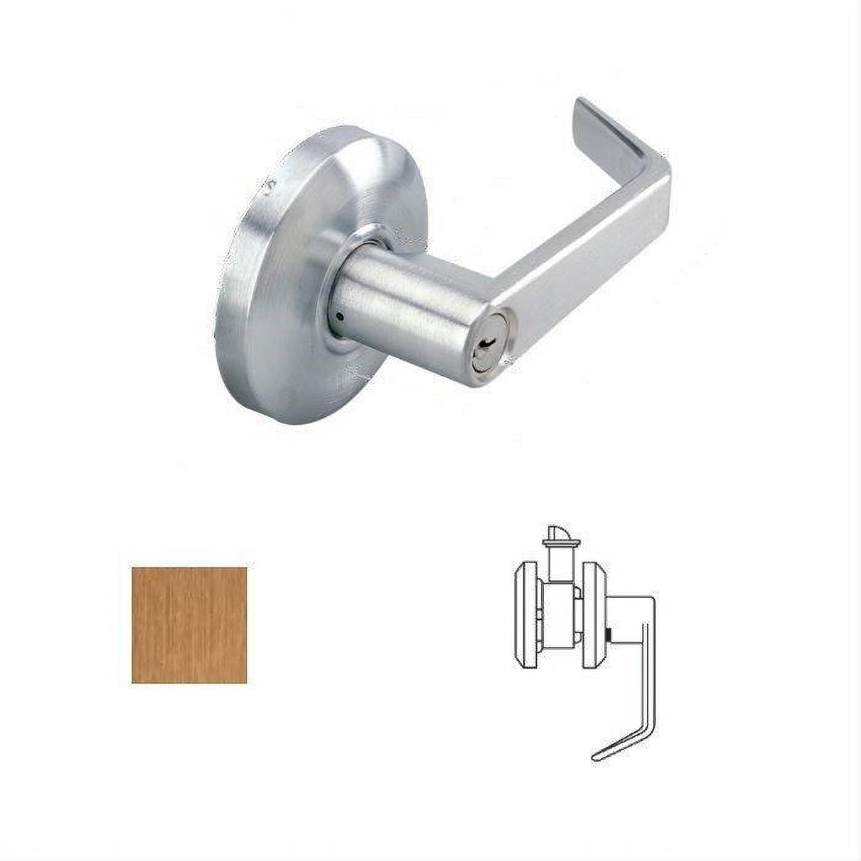 Cal-Royal SL50-10 Grade 2 Exit Door Lever Lockset with 2-3/4" Backset Satin Bronze