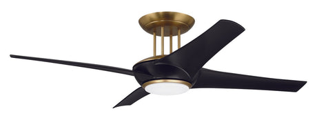 Craftmade CAM54FBSB4 CAM54-4 54" Cam Ceiling Fan Flat Black / Satin Brass