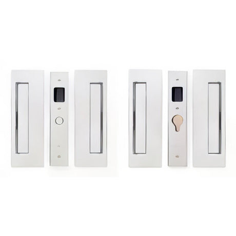 Cavilock CL400D0028 1 3/8" Double Door Magnetic Latching Passage Lock Set Pocket Door Lock Chrome