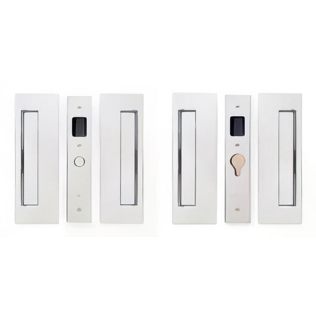 Cavilock CL400D0029 1 3/4" Double Door Magnetic Latching Passage Lock Set Pocket Door Lock Chrome
