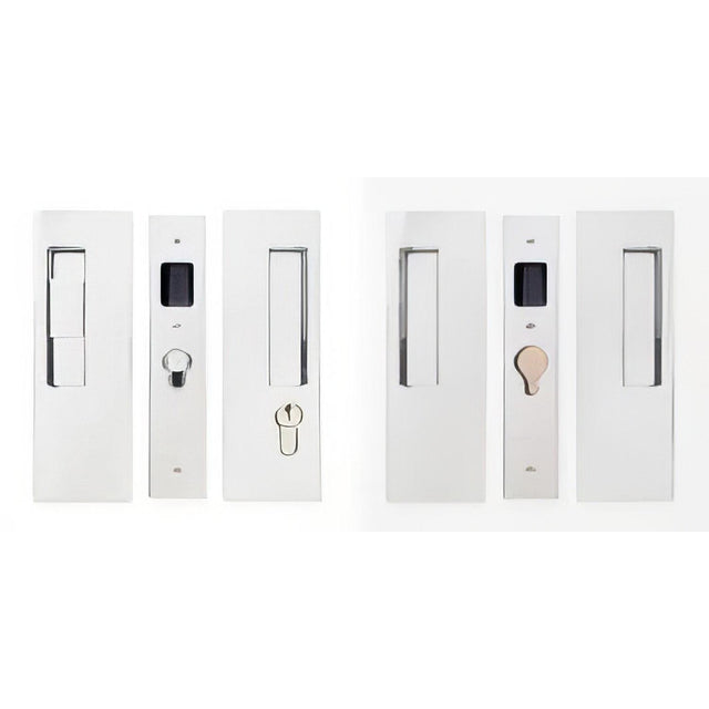 Cavilock CL400D0052 1 3/8" Double Door Snib/Key Key Locking Lock Set Pocket Door Lock Chrome