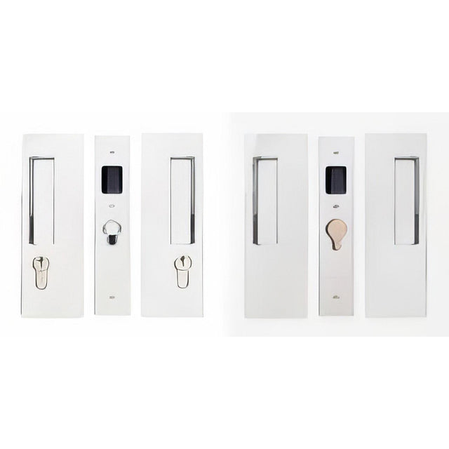 Cavilock CL400D0055 1 3/8" Double Door Key/Key Key Locking Lock Set Pocket Door Lock Chrome