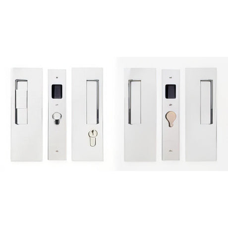 Cavilock CL400D0062 1 3/4" Double Door Snib/Key Key Locking Lock Set Pocket Door Lock Chrome