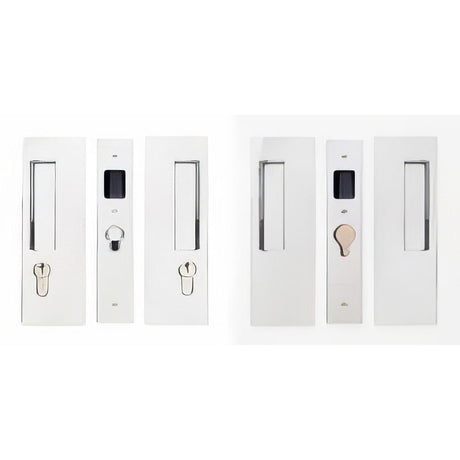 Cavilock CL400D0065 1 3/4" Double Door Key/Key Key Locking Lock Set Pocket Door Lock Chrome