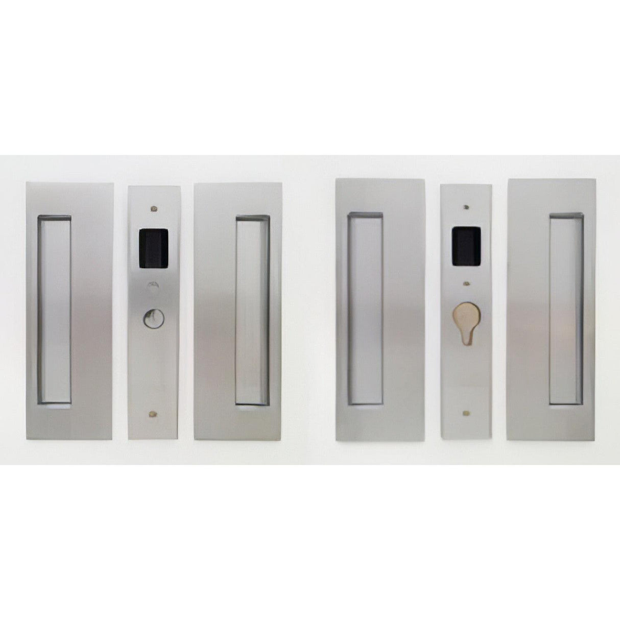 Cavilock CL400D0128 1 3/8" Double Door Magnetic Latching Passage Lock Set Pocket Door Lock Satin Chrome