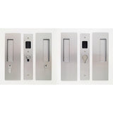 Cavilock CL400D0155 1 3/8" Double Door Key/Key Key Locking Lock Set Pocket Door Lock Satin Chrome