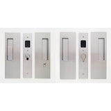 Cavilock CL400D0162 1 3/4" Double Door Snib/Key Key Locking Lock Set Pocket Door Lock Satin Chrome