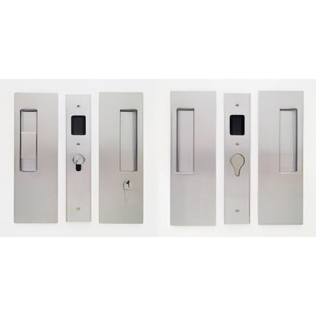 Cavilock CL400D0162 1 3/4" Double Door Snib/Key Key Locking Lock Set Pocket Door Lock Satin Chrome