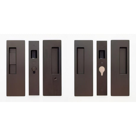 Cavilock CL400D0252 1 3/8" Double Door Snib/Key Key Locking Lock Set Pocket Door Lock Oil Rubbed Bronze