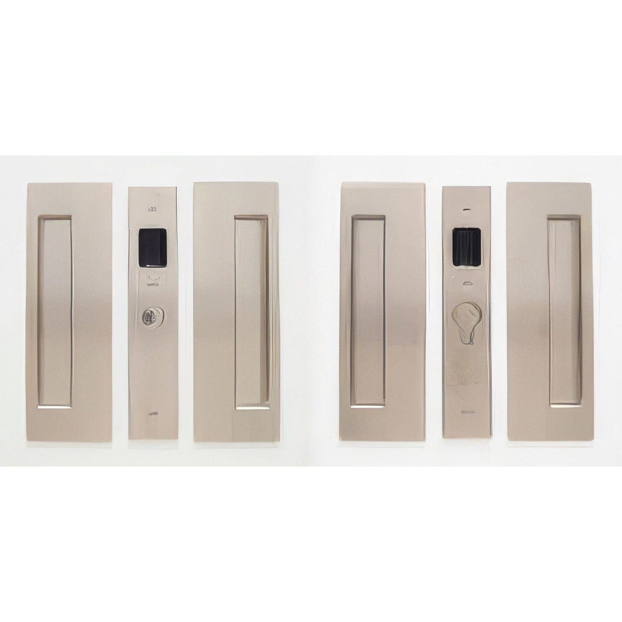 Cavilock CL400D0329 1 3/4" Double Door Magnetic Latching Passage Lock Set Pocket Door Lock Satin Nickel