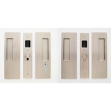 Cavilock CL400D0352 1 3/8" Double Door Snib/Key Key Locking Lock Set Pocket Door Lock Satin Nickel
