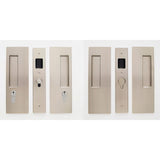 Cavilock CL400D0355 1 3/8" Double Door Key/Key Key Locking Lock Set Pocket Door Lock Satin Nickel