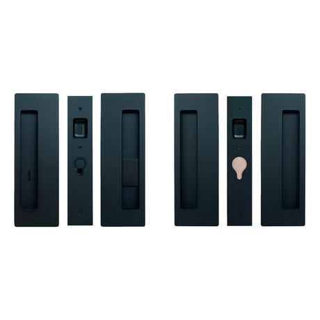 Cavilock CL400D0443 1 3/4" Double Door Emergency/Snib Privacy Lock Set Pocket Door Lock Matte Black