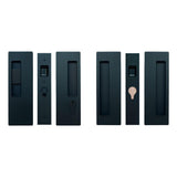 Cavilock CL400D0462 1 3/4" Double Door Snib/Key Key Locking Lock Set Pocket Door Lock Matte Black