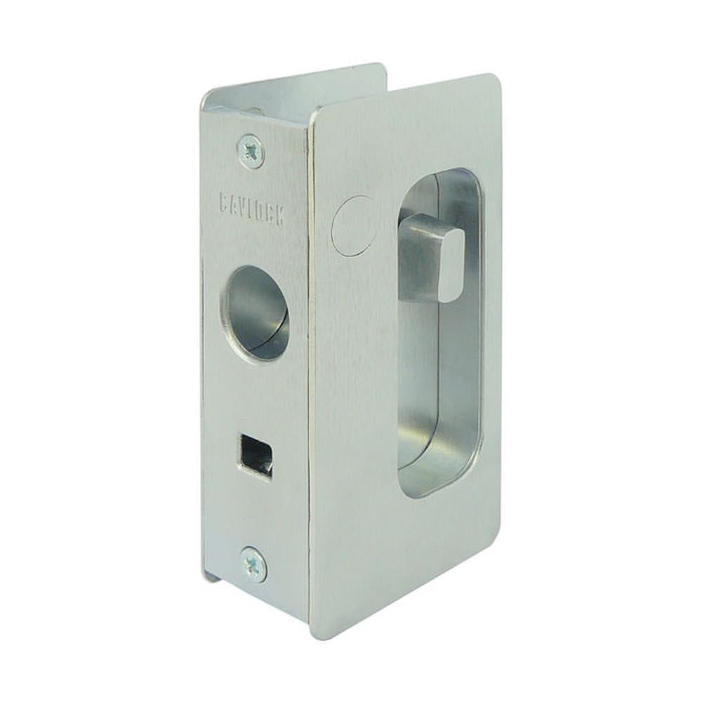 Cavilock CL200A1010 1-3/8" Privacy Snib Flush Handle Pocket Door Lock Satin Chrome