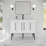 Jeffrey Alexander Tempest 48" White Single Sink Bathroom Vanity with White Resin Top - Single-Hole Faucet Top - VKTEM48WHPRE product image 2