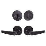 Sure-Loc CD107/DB201 FBL flat black keyed entry door lever with deadbolt