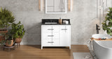 Jeffrey Alexander Katara 42" White Single Sink Bathroom Vanity with Black Granite Top - 8 in. Widespread Faucet Top product image 6