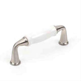 Century Hardware 10433-15WT Windsor 3" Centers Cabinet Pull Satin Nickel/White